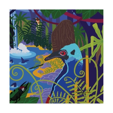 Cindy Wider 'Cassowary In The Rainforest' Canvas Art,24x24